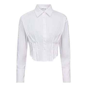 Haute L' Amitié - Bell Pleat Crop Shirt - White
